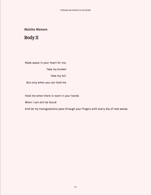 Maisha Manson's Body II Poem