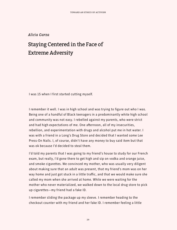 Screenshot of Alicia Garza's Staying Centered in the face of Extreme Adversity